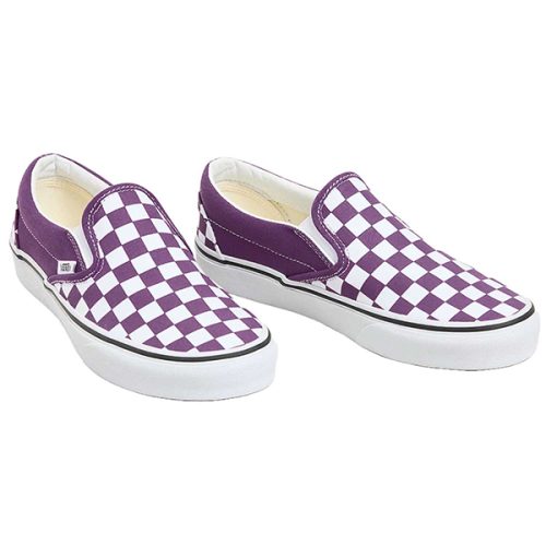 Vans classic slip-on checkerboard purple shoes