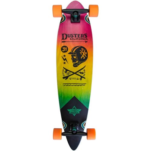 Dusters Moto Fades Longboard Pink Orange Teal 37" complete